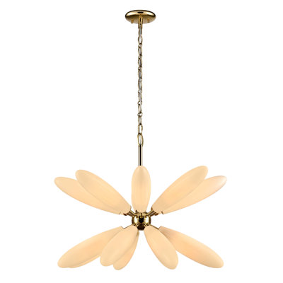 28 inches Sprig Chandelier in Polished Brass