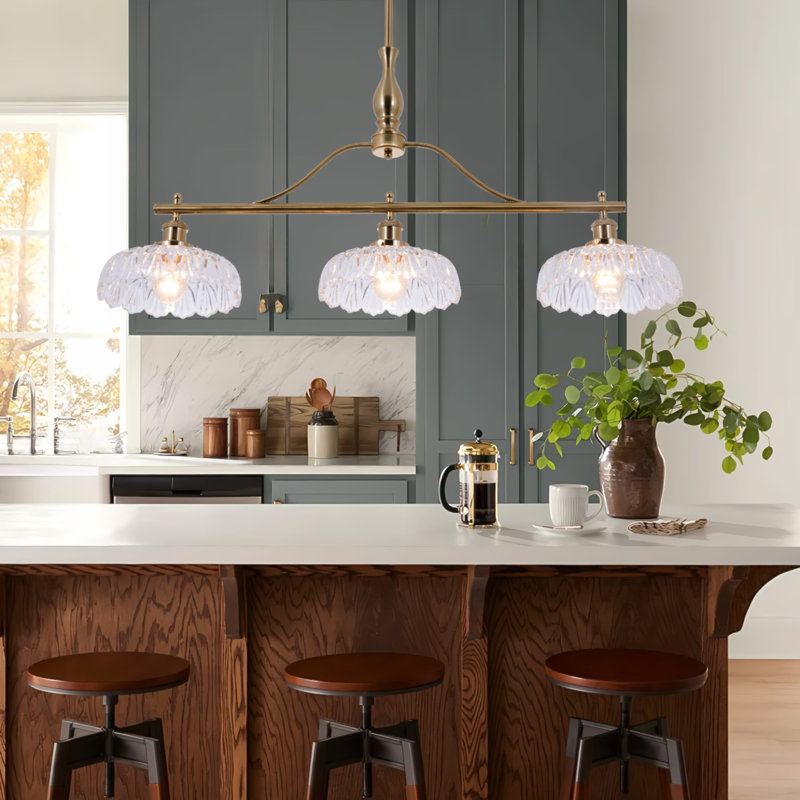 3-head Wrought Iron Copper Restaurant Pendant Light