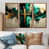 Toile avec cadre flottant brun