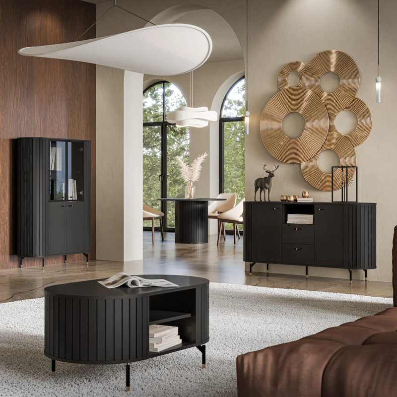 Zante Coffee Table with Storage, Black