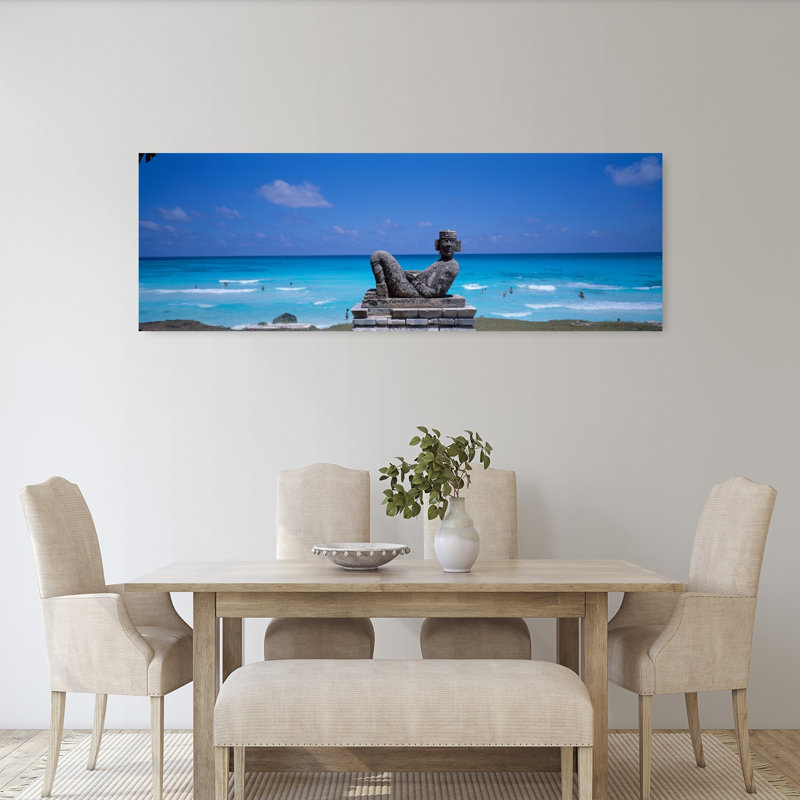 Autel Chac Mool, Cancun, Mexique, plage tropicale, art mural, H 60 po x l 20 po