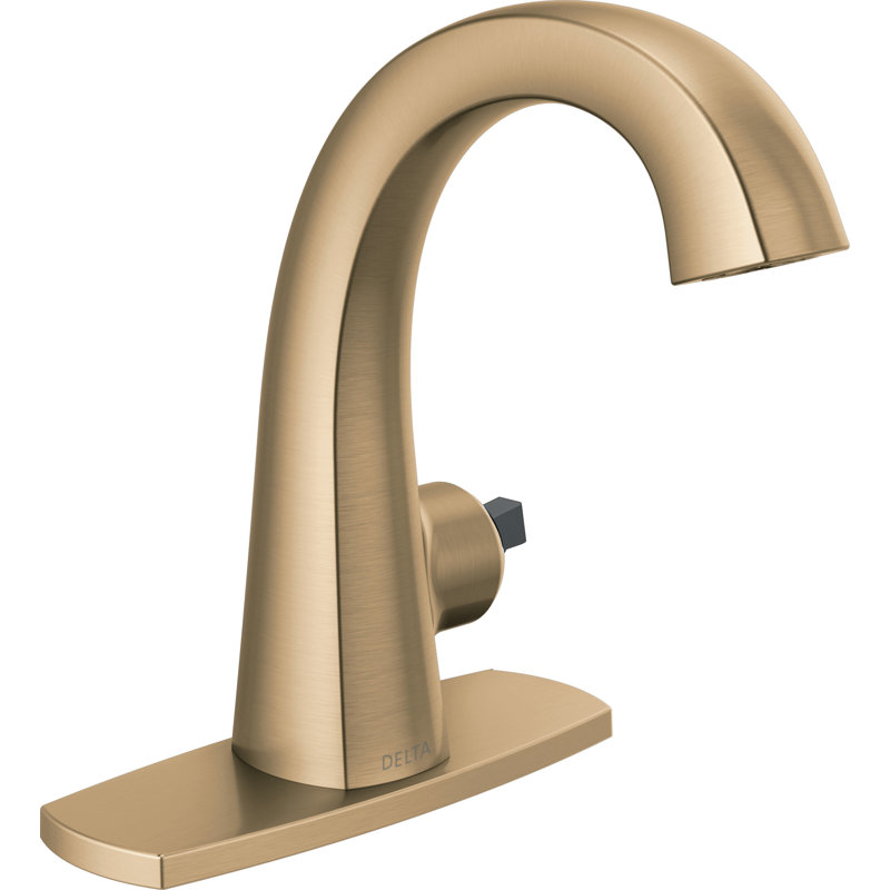 Stryke Single Hole Bathroom Faucet with Drain Assembly and Diamond™ Seal Technology Less Handles, Champagne Bronze