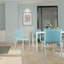 Ensemble de 4 chaises longues en polypropylène toutes saisons empilables bleu clair pour la piscine, le jardin, le restaurant et l'intérieur-1312792020