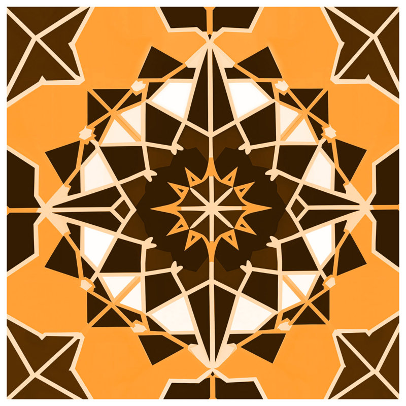 Couvre-lit matelassé orange brun Mandala toutes tailles, Très grand lit