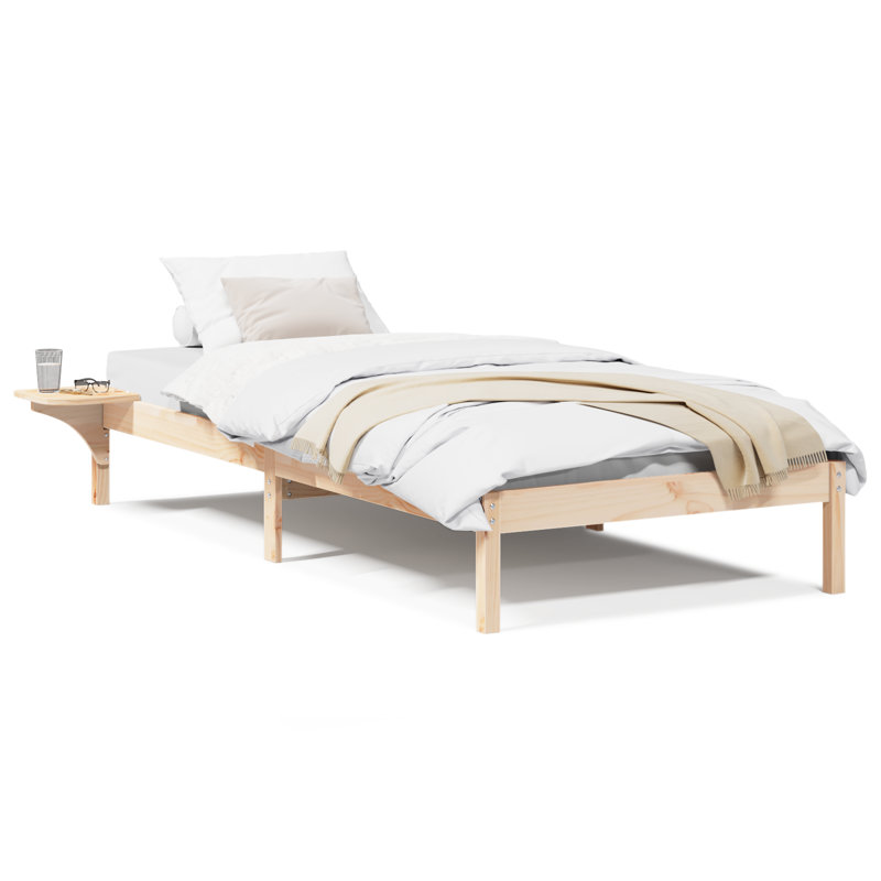Bed Frame Solid Pine Wood, Brown, Small Single (2'6)