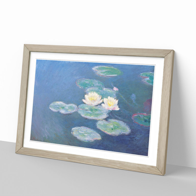 Water Lilies Lily Pond Vol.3 by Claude Monet - Picture Frame Painting, 27cm H x 36cm W x 2cm D, Oak