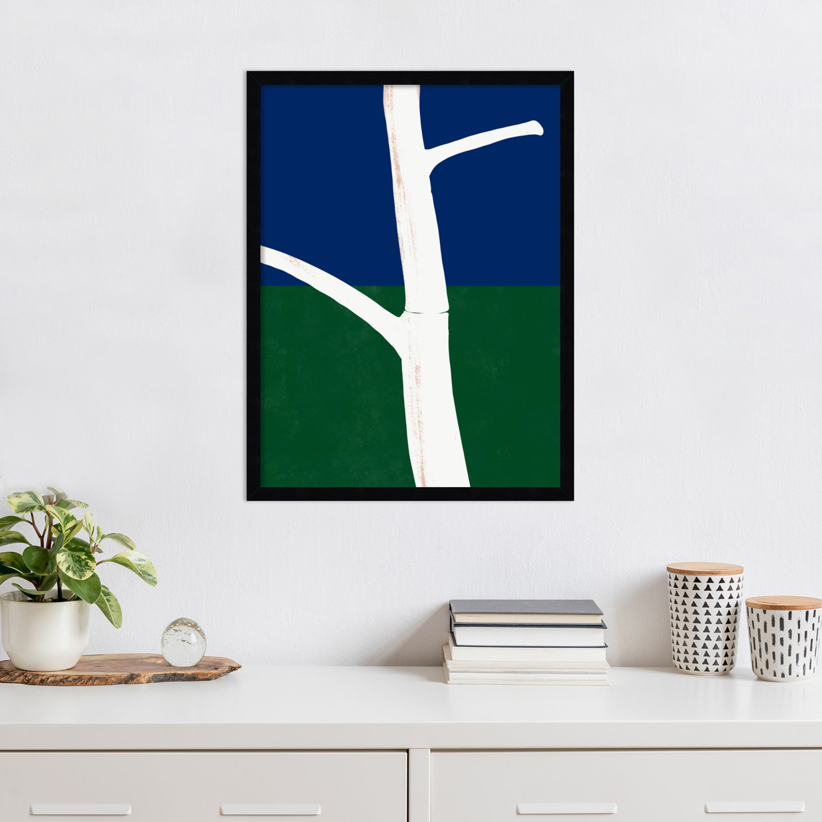 White Bark Print by Little Dean, Brown Framed, 25" H x 19" W