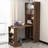 Velmont 68" Walnut Fold-Flat Desk – 2 Sliding Glass Doors, Pegboard Hook Wall, 13" Depth When Closed, 107 lb, Small-Space Office/Beauty Station