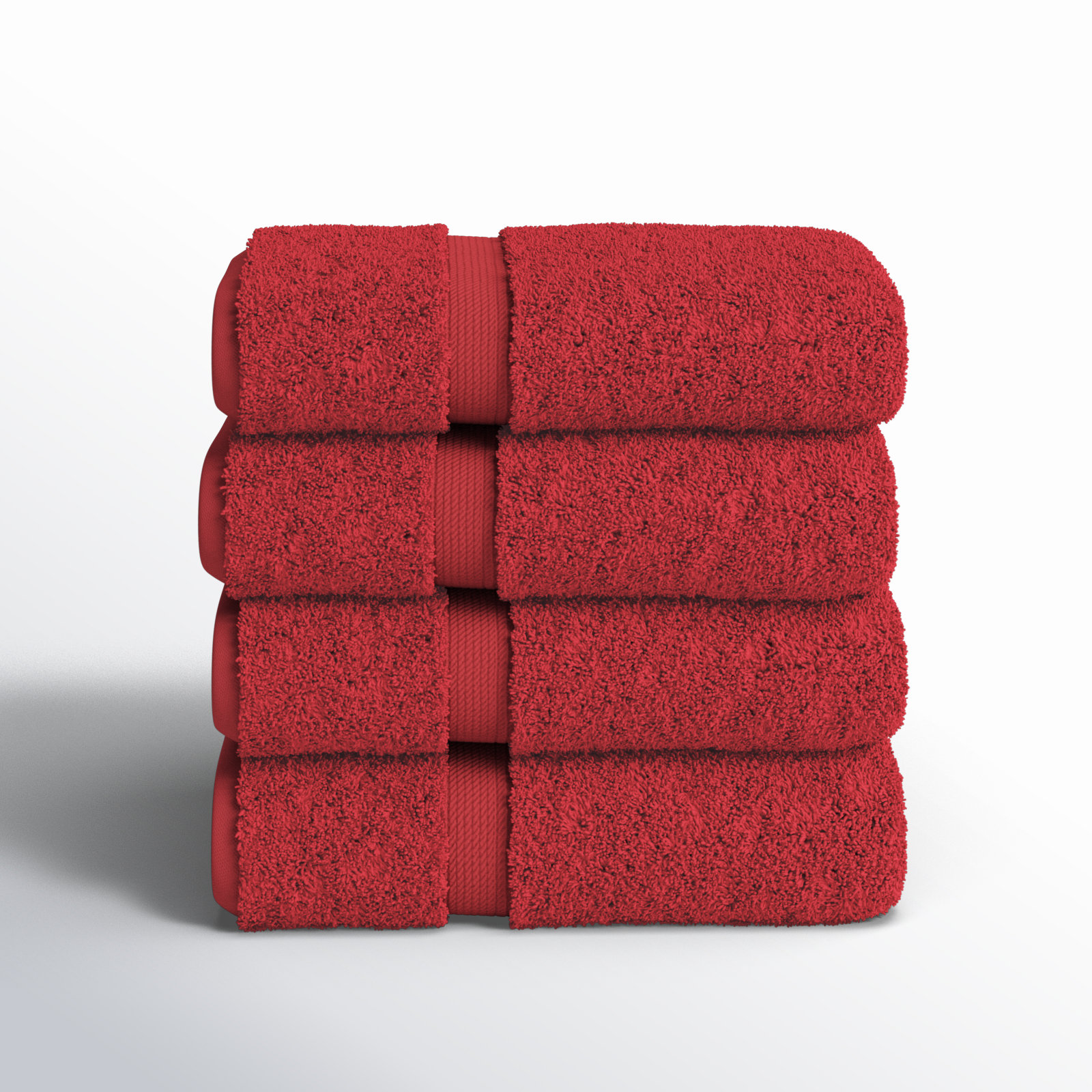 Egyptian Cotton Hand Towels, Red