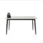 Table de salle à manger Table de cuisine rectangulaire blanche de 55 po avec plateau en porcelaine et pieds en métal, table de salle à manger pour 4 personnes, table de salle à manger Mid-Century pour salon et bureau, table seulement