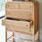 Rattan Wood Simple High Leg Storage Cabinet Accent Chest