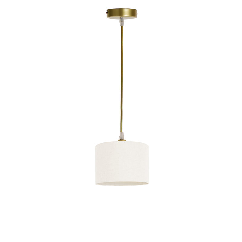 Khamoni 1 - Light Drum Pendant, Gold, 105cm H x 58cm W x 51cm D, White