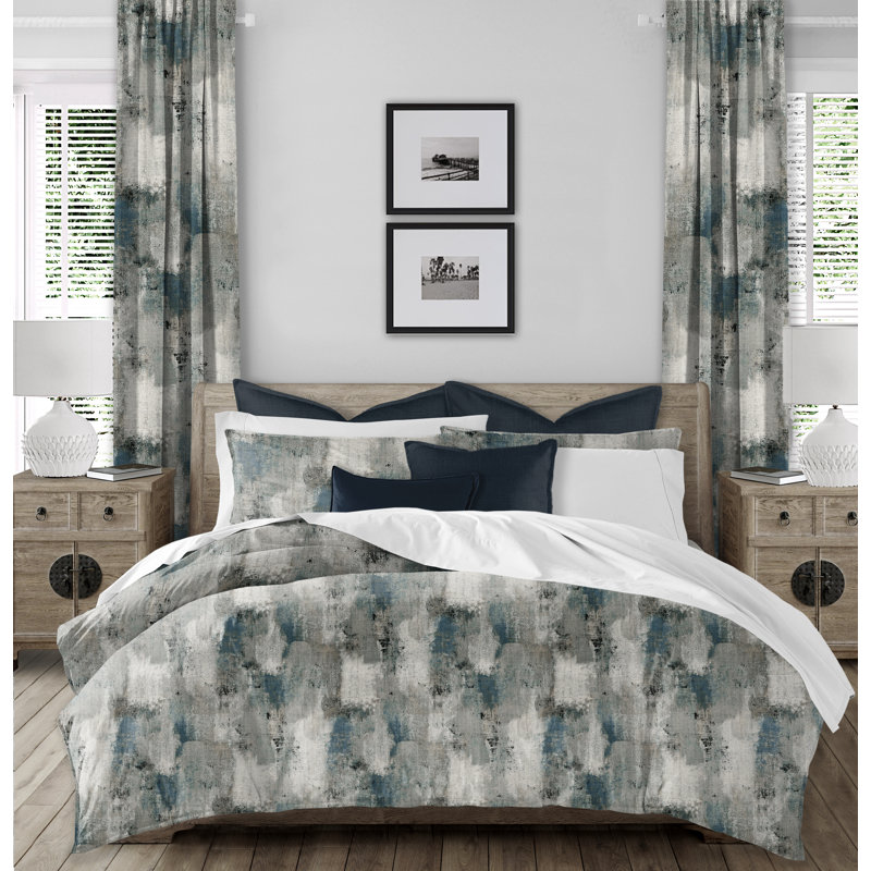 Ensemble de housse de couette, Housse simple et 1 taie décorative, Bleu