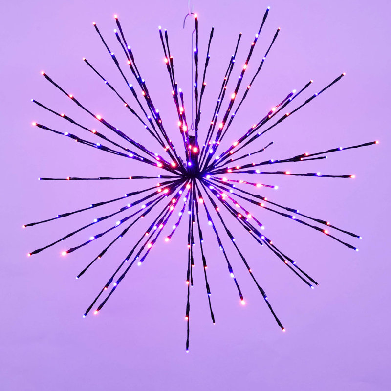 200 lanternes 200 lumières, Orange / mauve, H 32 po x L 32 po x l 32 po