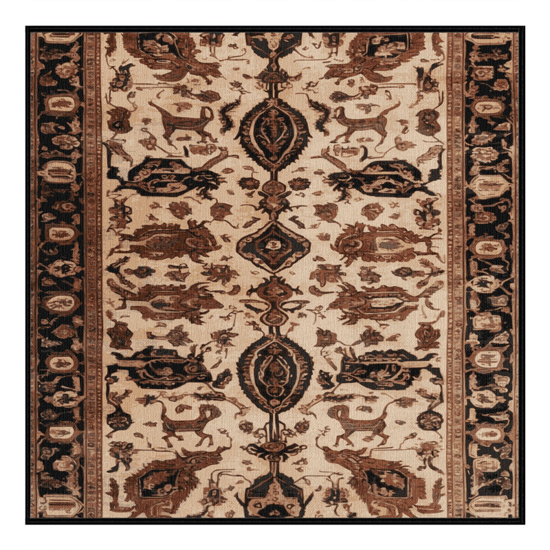 Tapis brun lavable à la machine, Carré 7 pi