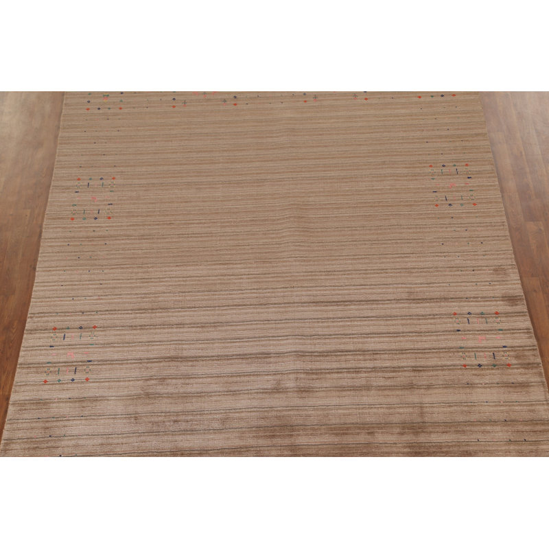 Tapis oriental rayé Gabbeh 8 x 10