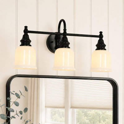 3-Light Dimmable Black Vanity Light