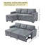 Canapé modulaire rembourré escamotable avec méridienne de rangement, canapé d'angle convertible-1856272957