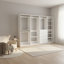 Système de garde-robe autoportant en bois blanc