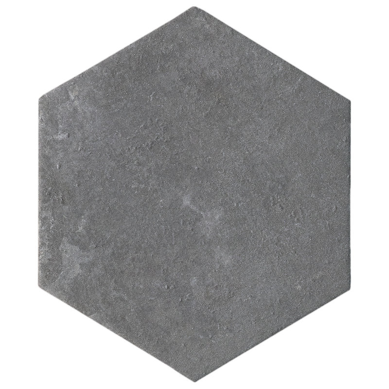 Dakota Hexagon 7.87 in. x 9.45 in. Matte Porcelain  Floor and Wall Tile, Base Grafito