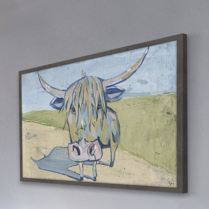 Shaggy Bull 1 Piece Single Picture Frame Painting, 30 cm H x 46 cm W x 4 cm D