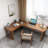 Tan Rectangular Solid Wood desks-803410154-803410152