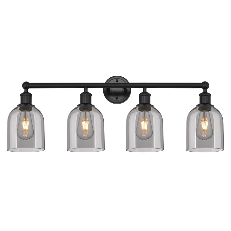 Odaniel 4 - Light Dimmable Vanity Light, Matte Black, Light Smoke