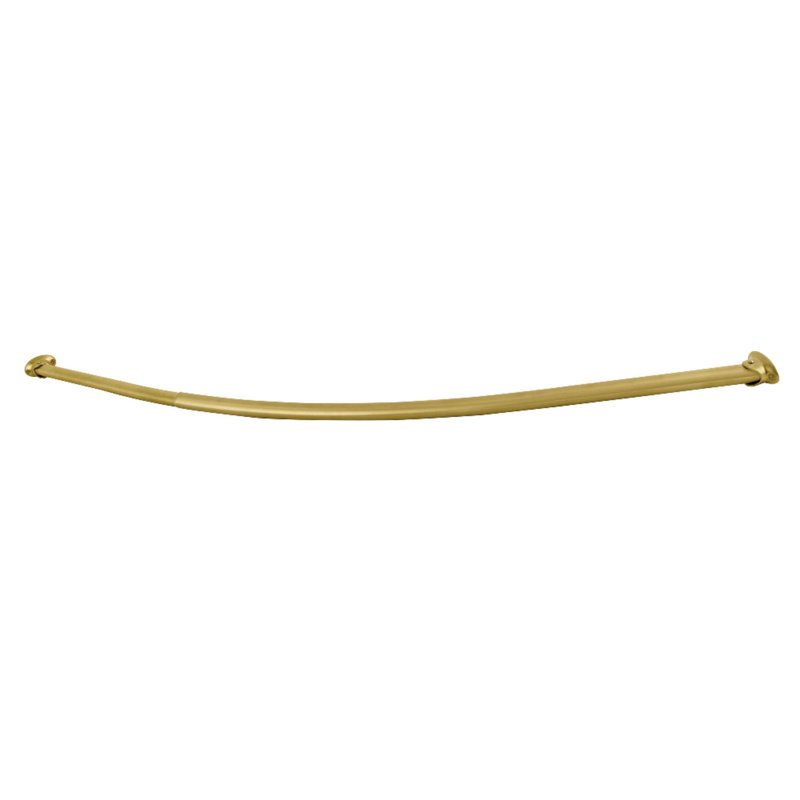 Tringle à rideau de douche courbée réglable de 47 à 60 pouces Kingston Brass Edenscape, Laiton brossé