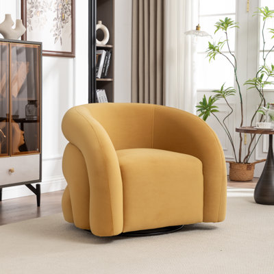 Fauteuil demi-tonneau pivotant rembourré Coyle