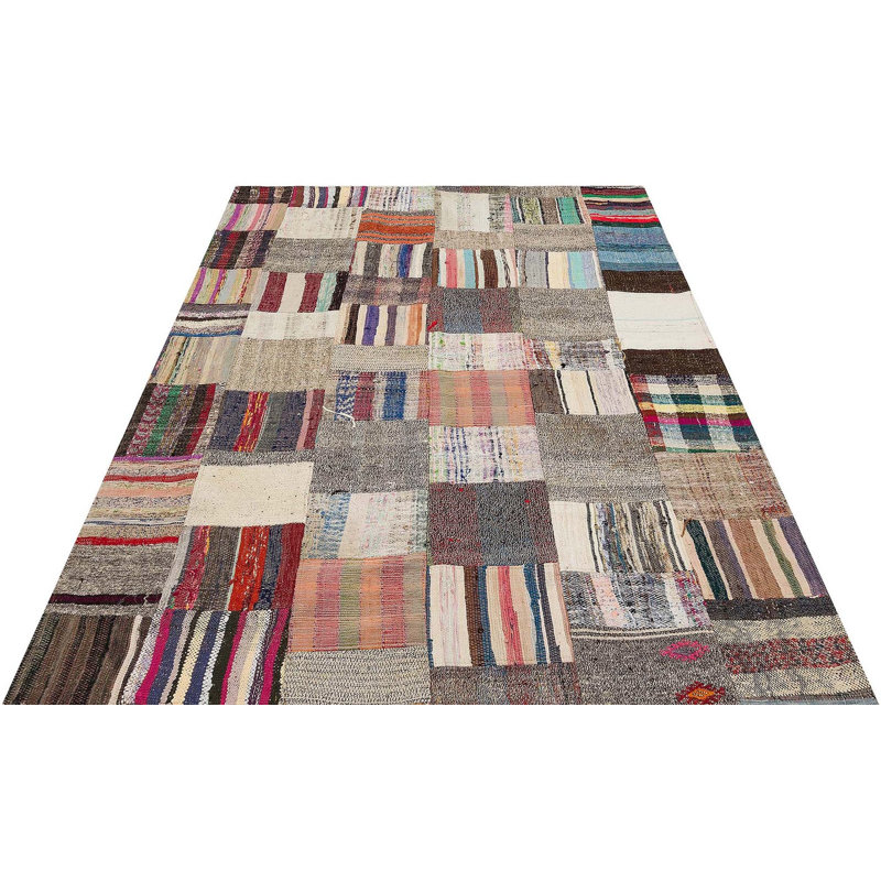 Tapis beige unique des années 1960 de 5 pi 7 po x 7 pi 2 po Lochie