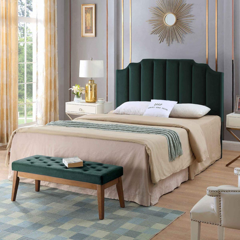 Gabbrielle Tufted Upholstered Headboard, King, Green
