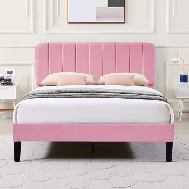 Auxter Upholstered Platform Bed Frame with Adjustable Headboard