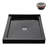 48 in. x 36 in. Corner Acrylic Shower Base in Glossy Black With Center Drain, Drain Included-115225640