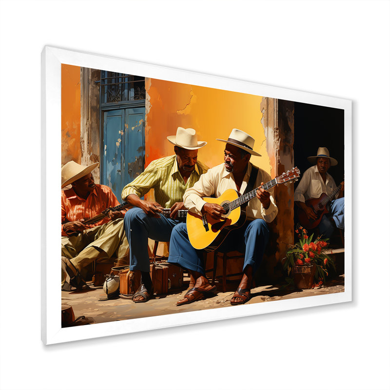 Cuba Tropical Rhythms sur impression sur toile, H 16 po x l 32 po x P 1 po, Cadre simple blanc