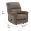 Fauteuil inclinable manuel berçant Ead, mousse moelleuse, polyester brun muscade-111119519