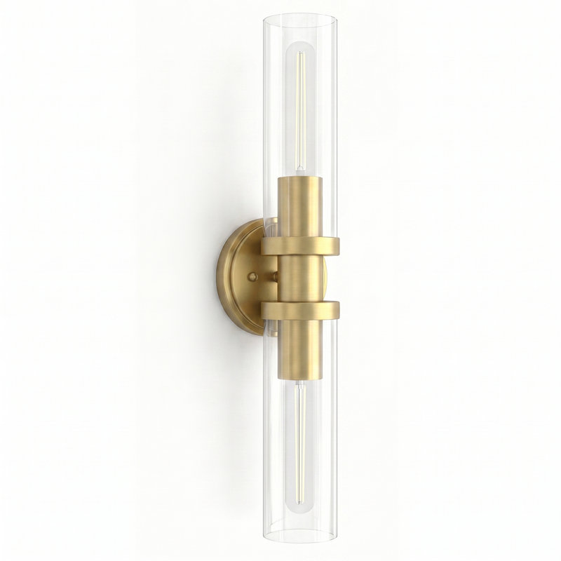 2-Head Barbell Cylindrical Wall Lamp, Gold