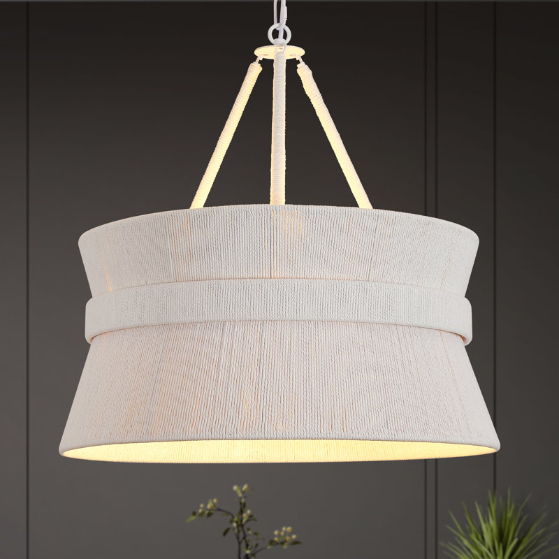 Luminaire suspendu bohème à 4 lumières 19,7 po en rotin tissé à la main Coastal Boho