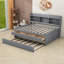 Lit plateforme 3 tiroirs en bois avec tablettes et lit gigogne-764120360-764120359