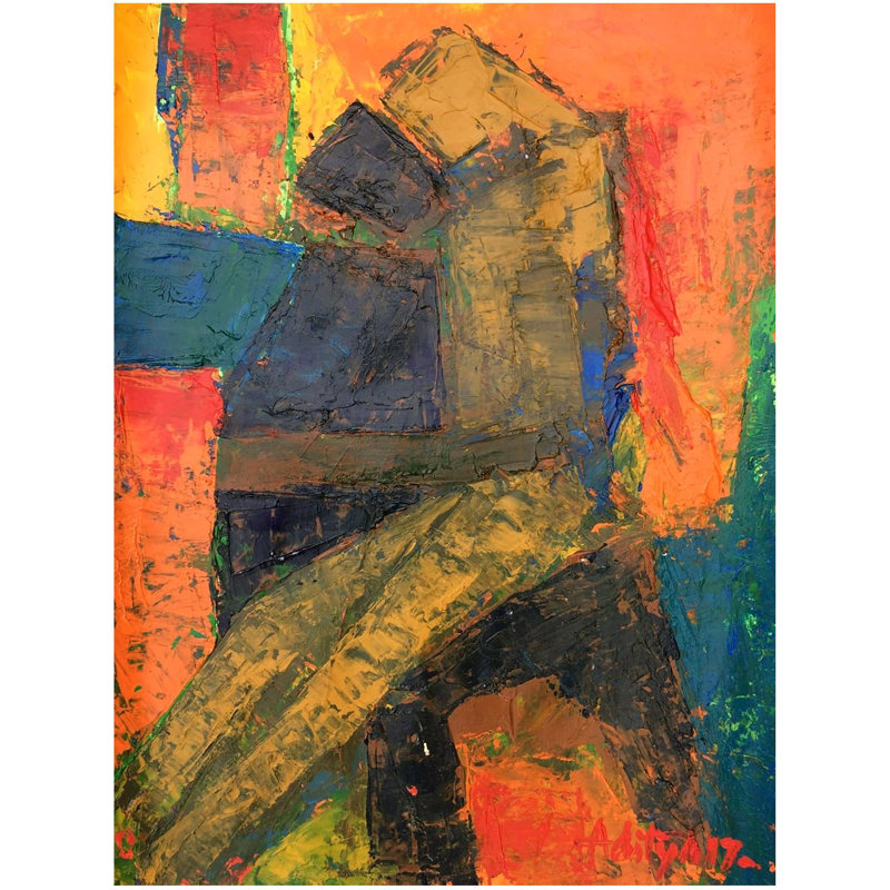 Proche - Art abstrait | Acrylique sur papier | Par Aditya Dev