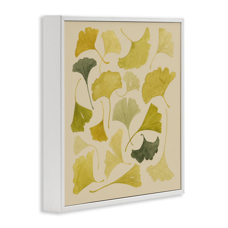 «Ginkgo Leaves», art giclée vert-jaune, design par Grace Popp, H 12 po x l 12 po