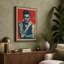 Tattooed Portrait, Red Ground Retro - Wrapped Canvas-821368676-821368682