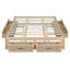 Grand lit plateforme avec 6 tiroirs de rangement - Lit de rangement peu encombrant, finition naturelle antique-2014718013-2014718008