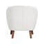 Chaise rembourrée de style Mid-Century moderne, chenille blanche, bois massif avec pieds, structure texturée avec revêtement amovible, finition des pieds bruns