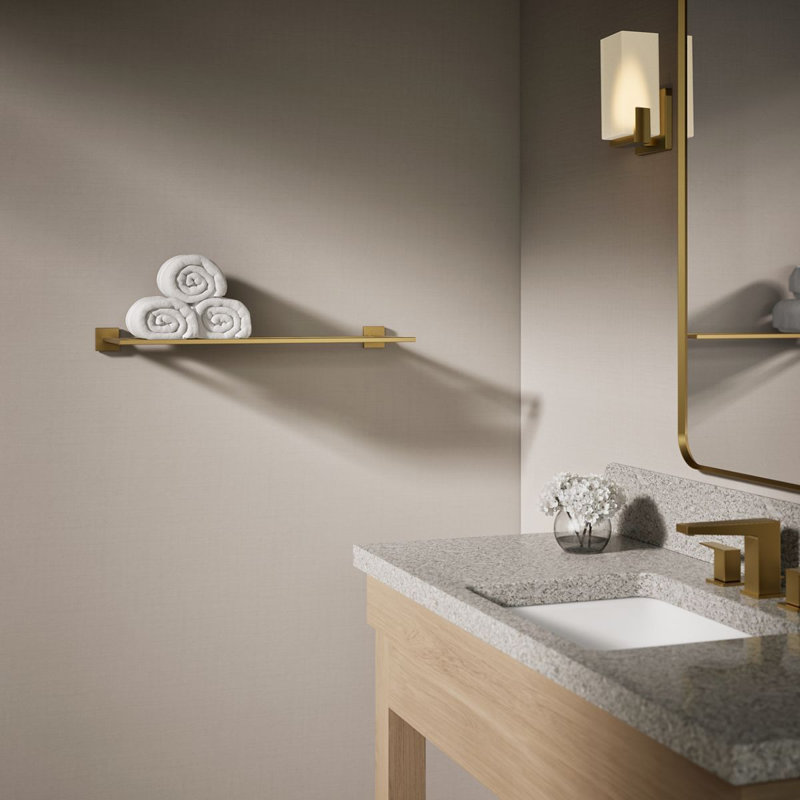 Square Hotelier, Vibrant Brushed Moderne Brass
