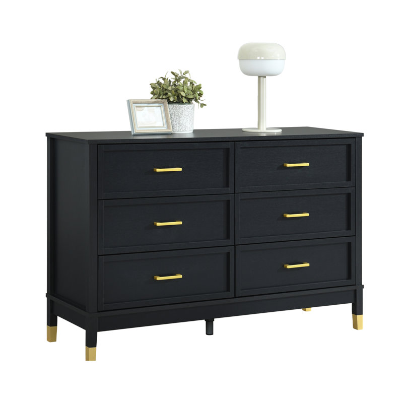 120.1cm W 6 - Drawer Chest of Drawers, Black