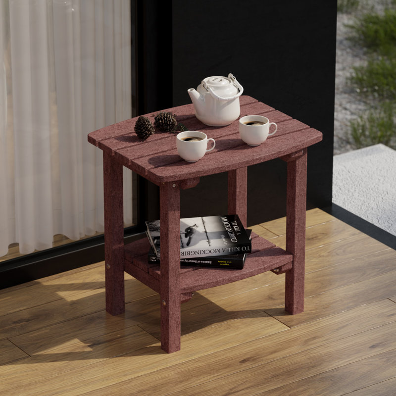 Rectangular Outdoor Side Table , 16 " W 20 " D, Cherrywood