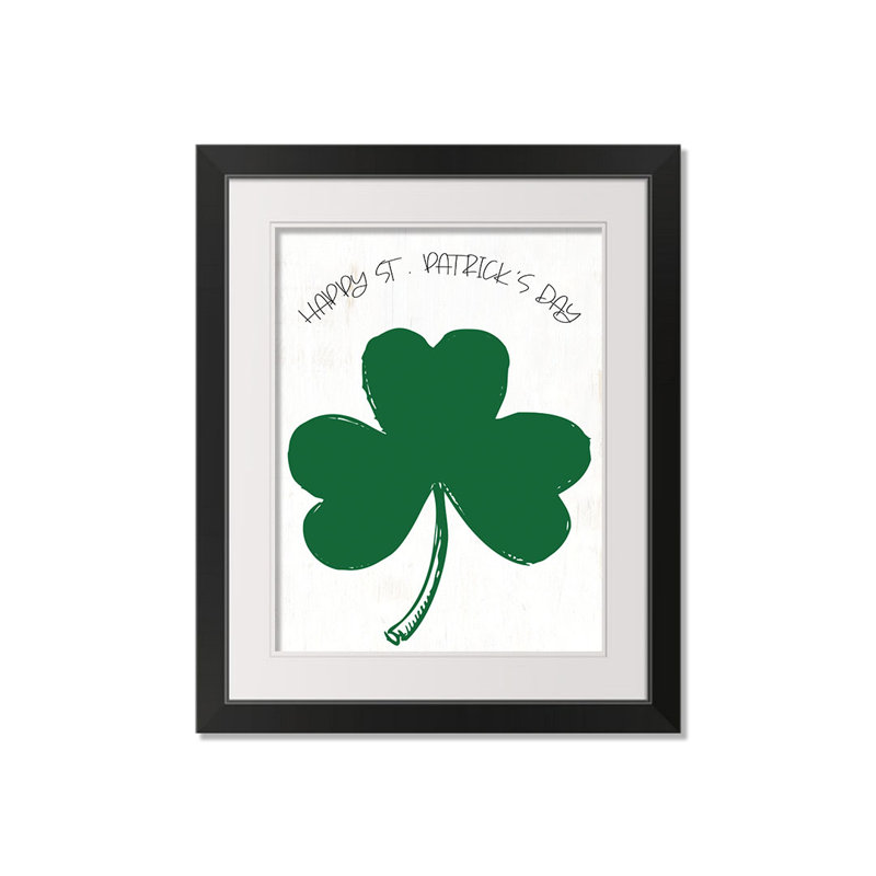 «Happy Patricks Day Clover», impression encadrée