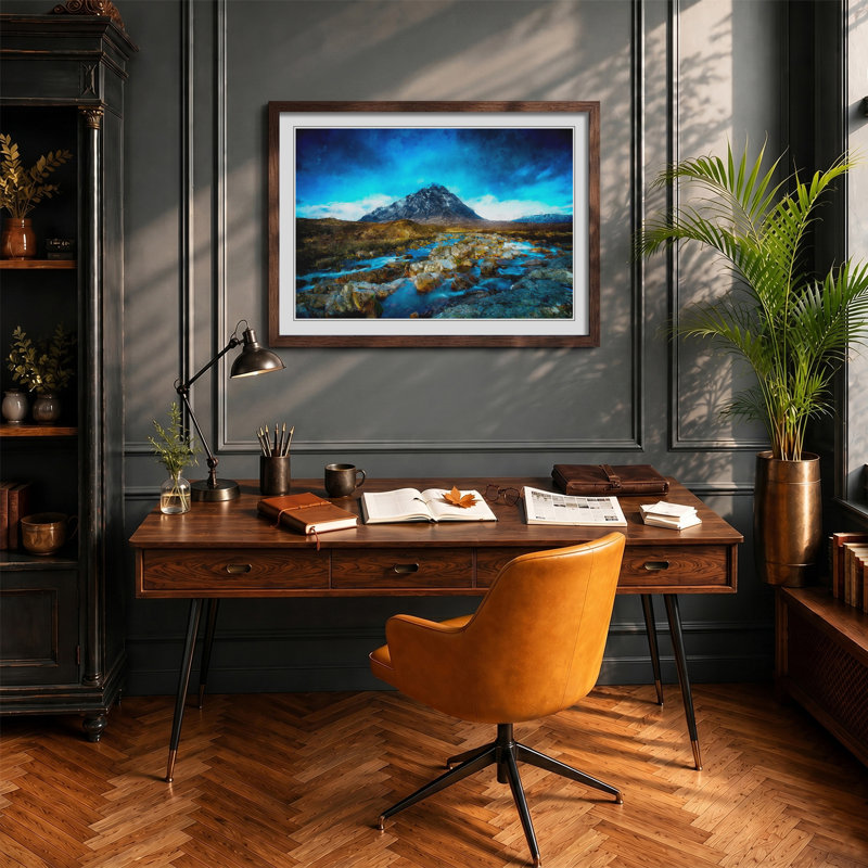 Glencoe in Scotland - Framed Print, Walnut Framed, 62cm H x 87cm W x 2cm D
