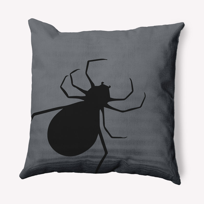 Coussin décoratif Big Spider, Gris foncé, 16 po x 16 po