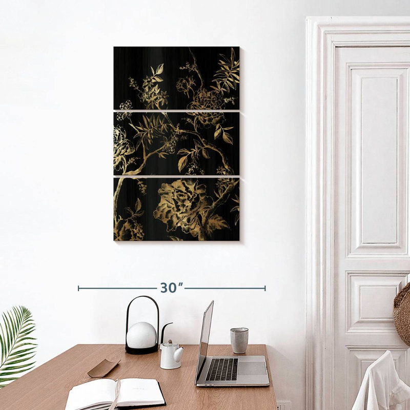 Fleurs noires Harnek, H 32 po x l 20 po